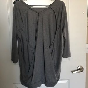 Loose 3/4 sleeve work out open back